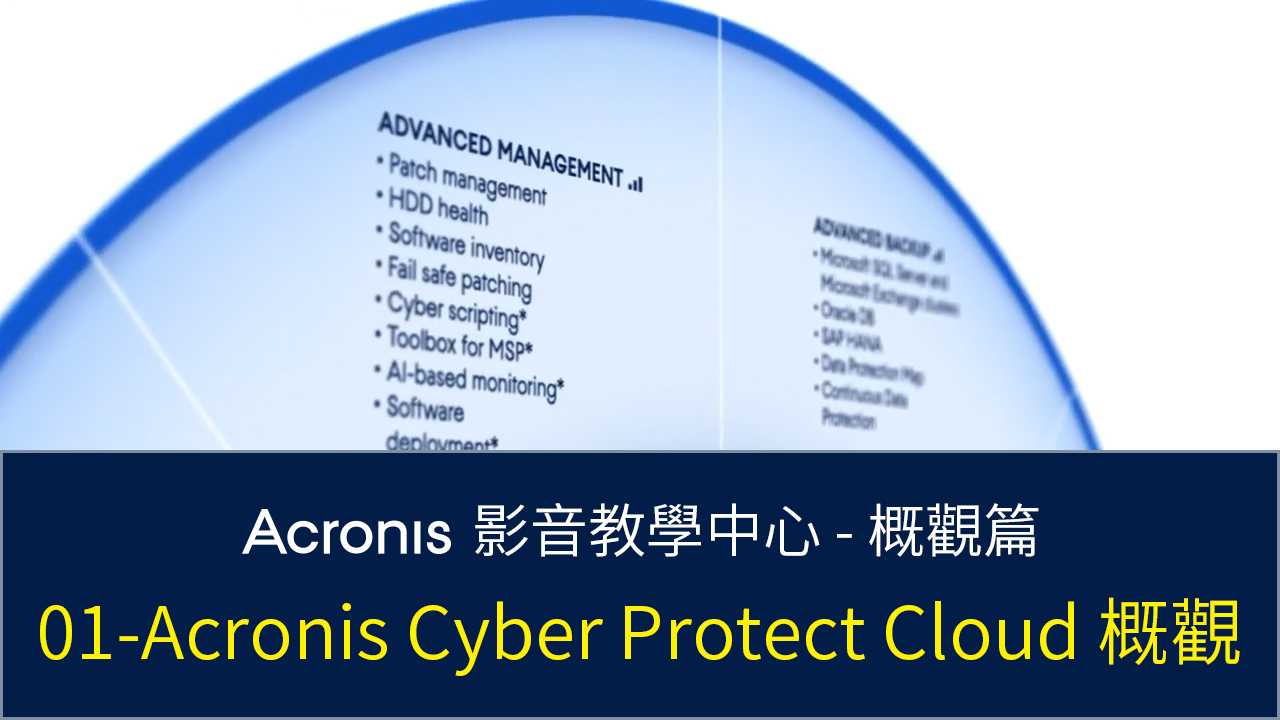 Acronis Cyber Protect Cloud 概觀